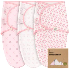 3-Pack Soothe Swaddle Wraps, Blossom 3-6 Months