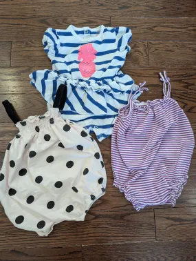 3 Rompers, great for summer. Sized 6-12 months, Kids 12 Month (9-12M)