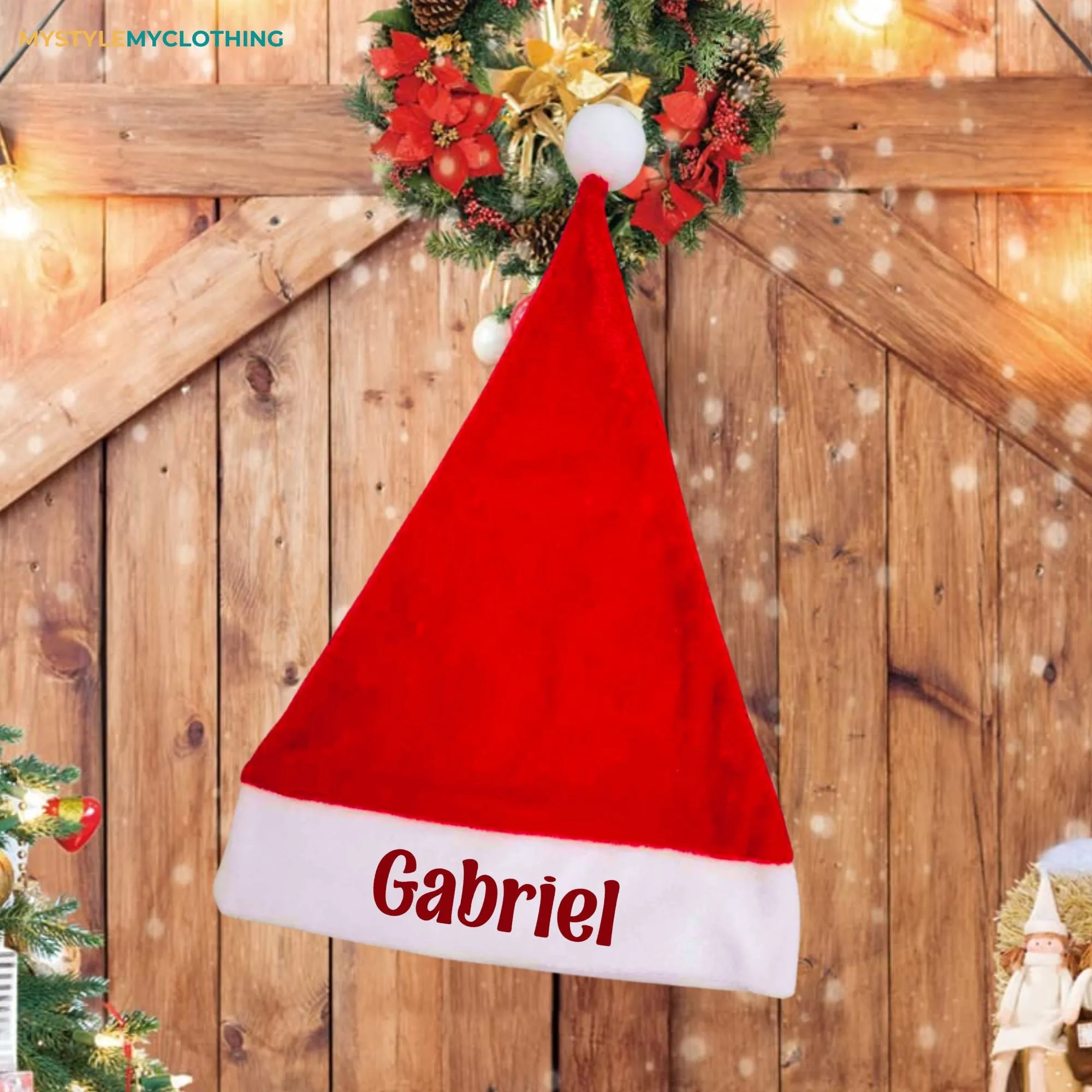 Baby Christmas and New Year Holiday Onesies Set with Customized Santa Hat