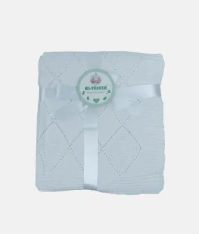Baby Cotton Knitted Blanket - White