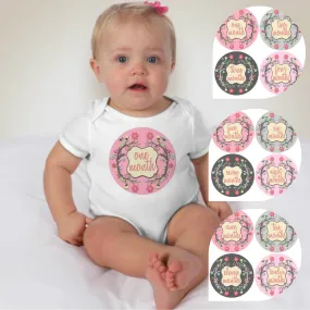 Baby Custom Monthly Onesies - Floral Pink