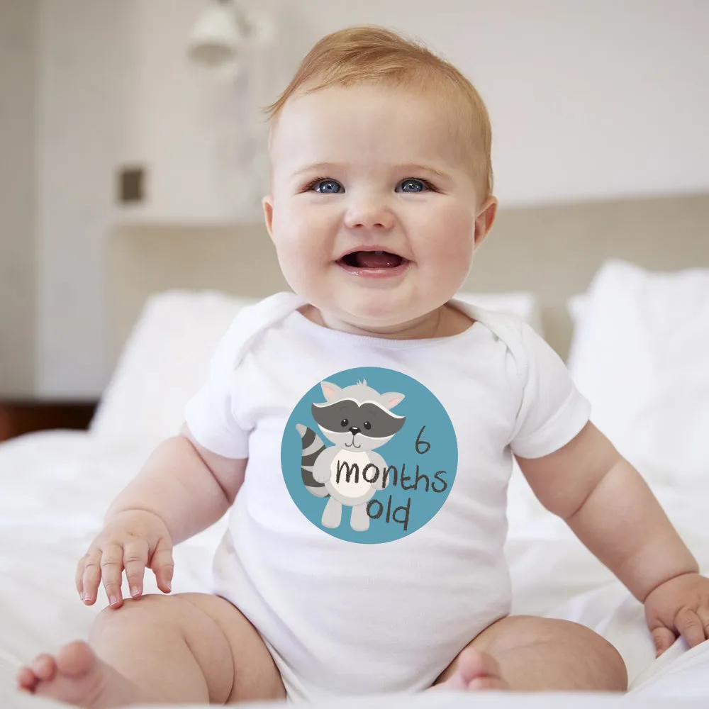 Baby Custom Monthly Onesies - Forest Animals