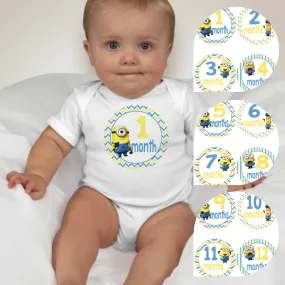Baby Custom Monthly Onesies - Minions