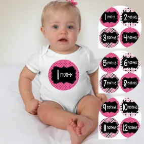 Baby Custom Monthly Onesies - Pinks for Girls