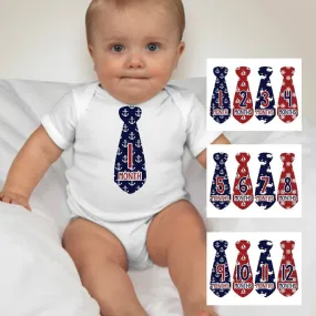 Baby Custom Monthly Onesies - Sailor Necktie