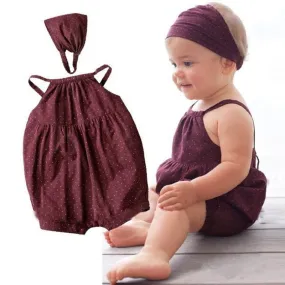 Baby Girls Romper Brown Harnesses