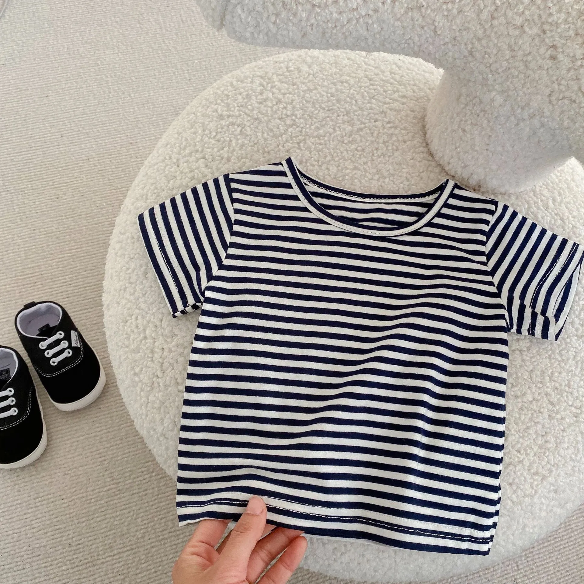 Baby Girls Striped T-Shirts And Ripped Rompers Wholesale 230228517
