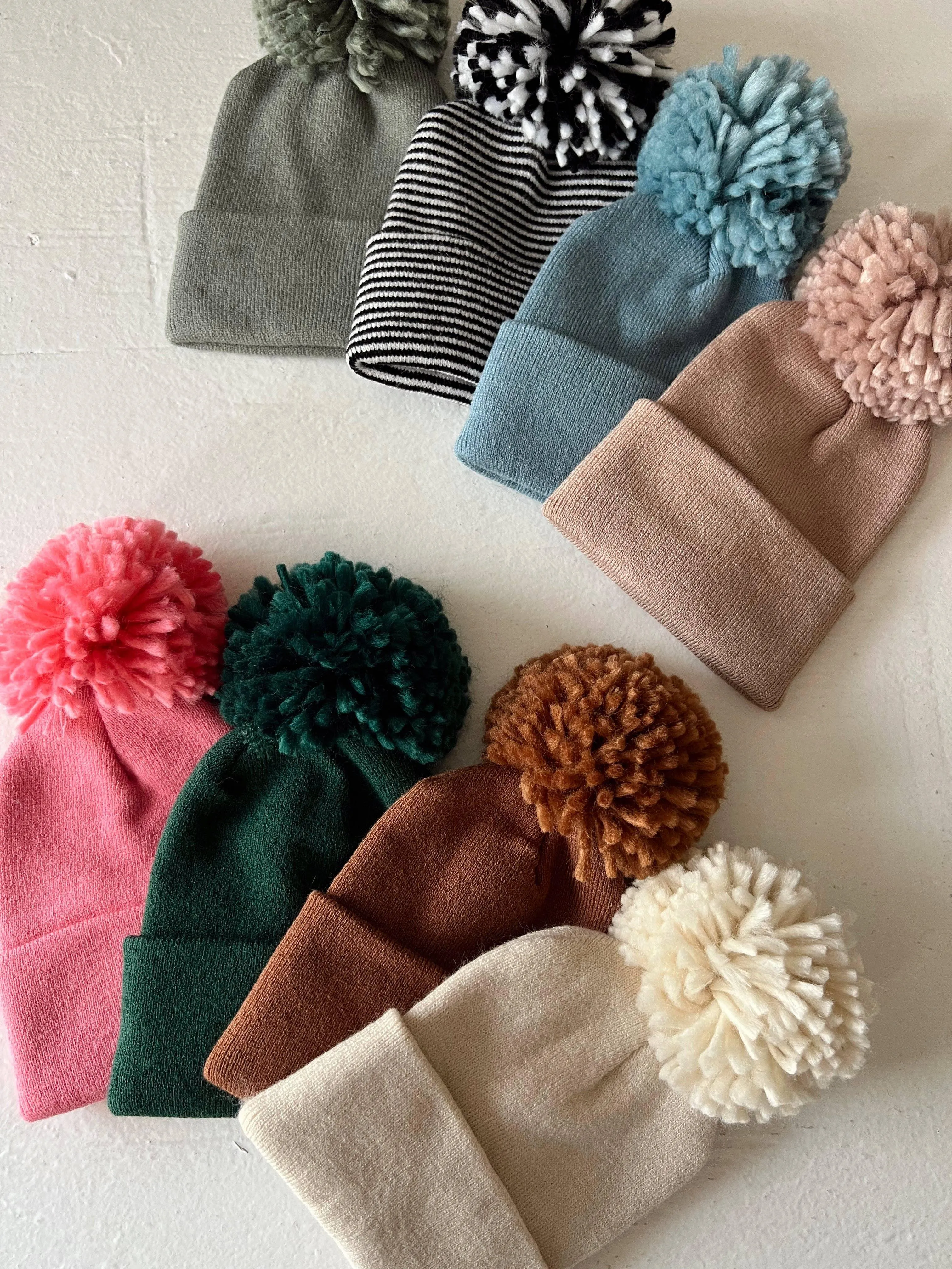 Baby Hat - Tan Pom