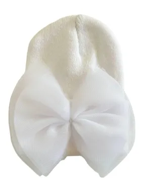 Baby Hat - White Tulle Bow