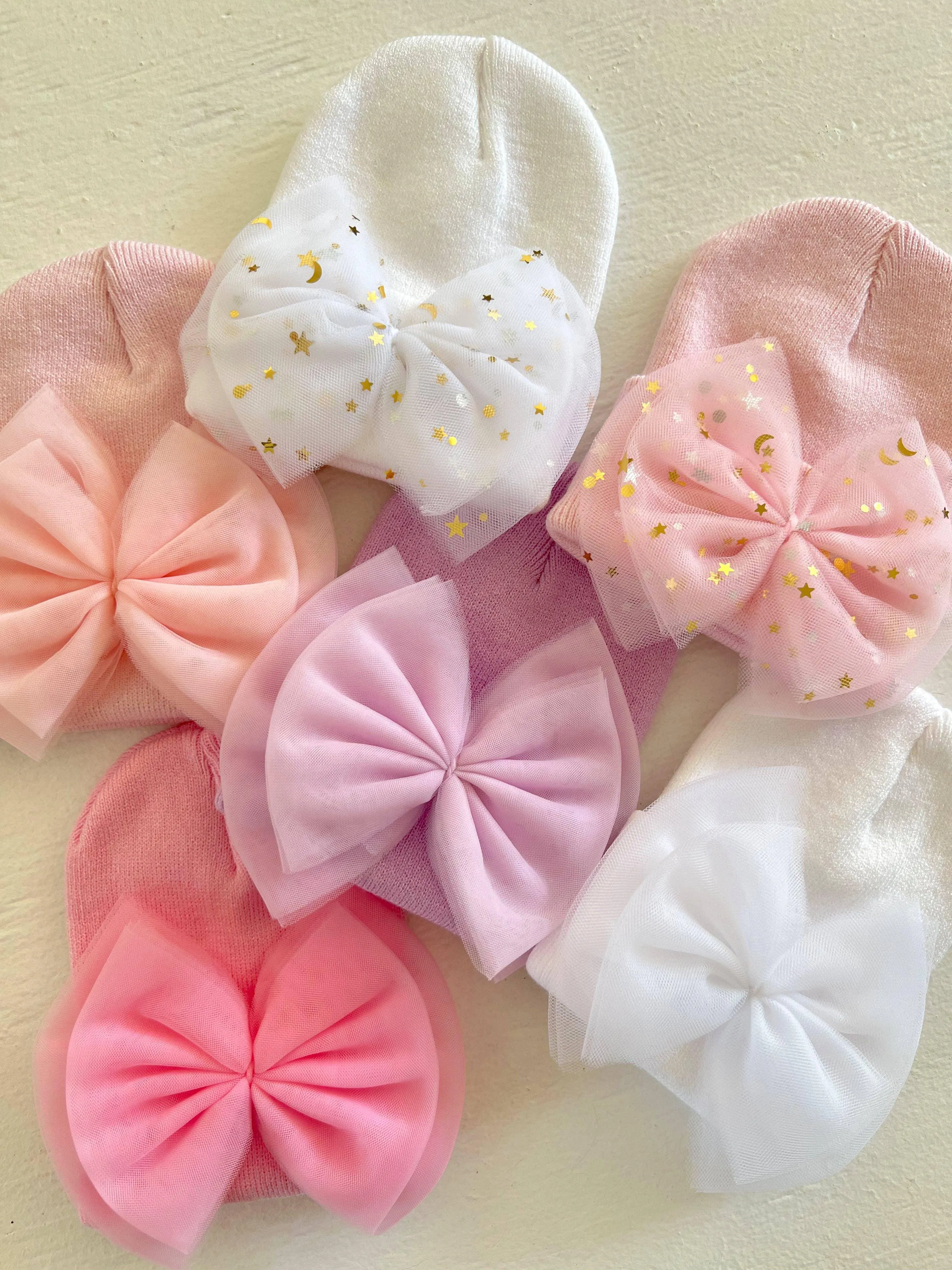 Baby Hat - White Tulle Bow