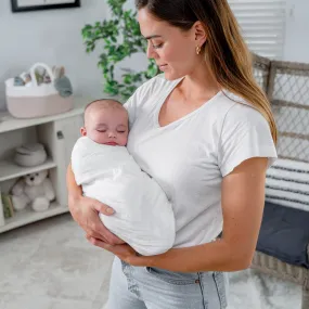 Baby Muslin Swaddle Blankets - White