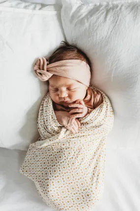 Baby Swaddle/Wrap - Organic Bamboo jersey - Honey Vintage