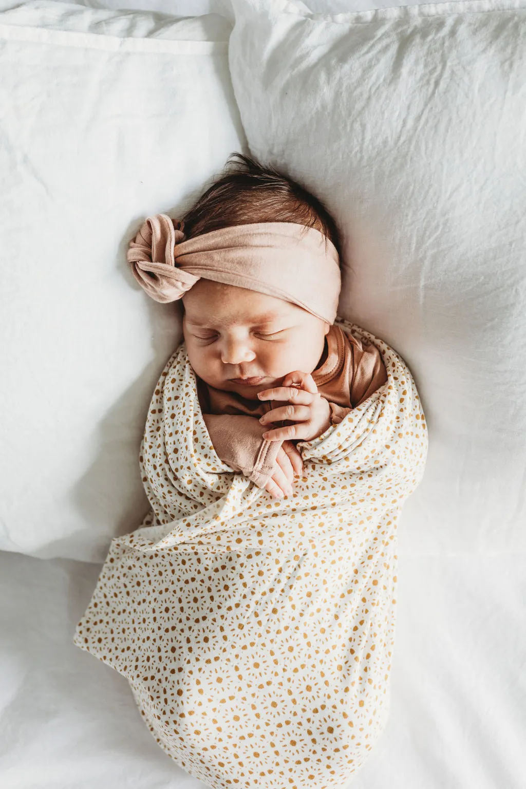 Baby Swaddle/Wrap - Organic Bamboo jersey - Honey Vintage