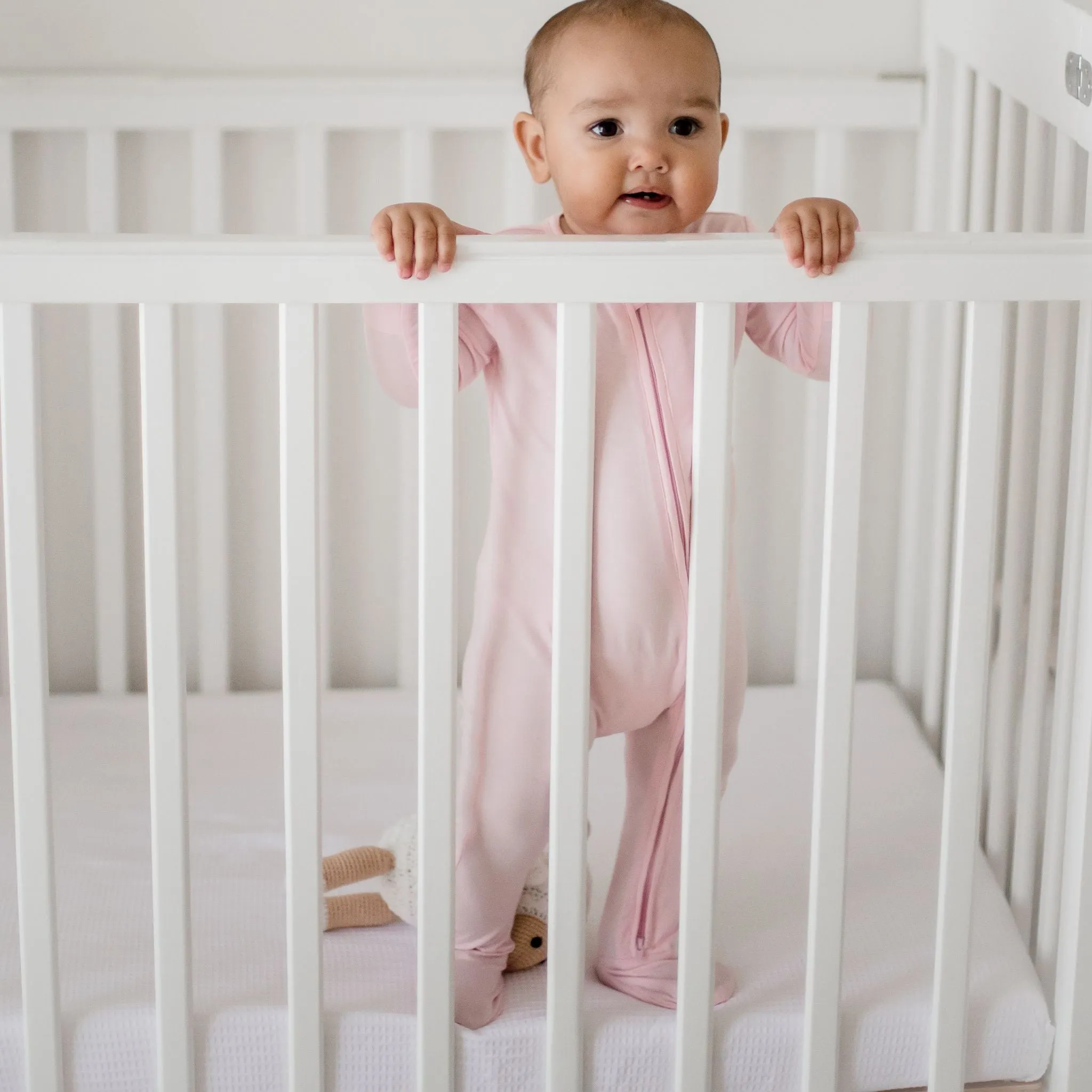 Bamboo Zip Growsuit Romper - Twilight Pink