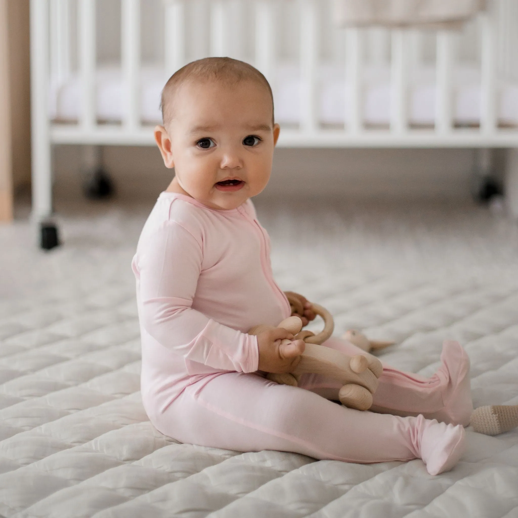 Bamboo Zip Growsuit Romper - Twilight Pink