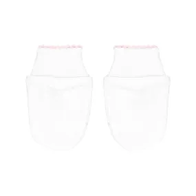 Basic Solid Mittens White/Pink