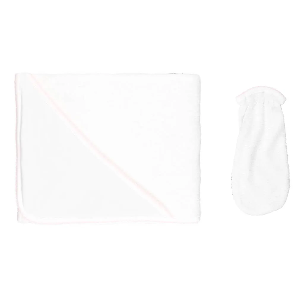 Basic Solid Towel White/Pink