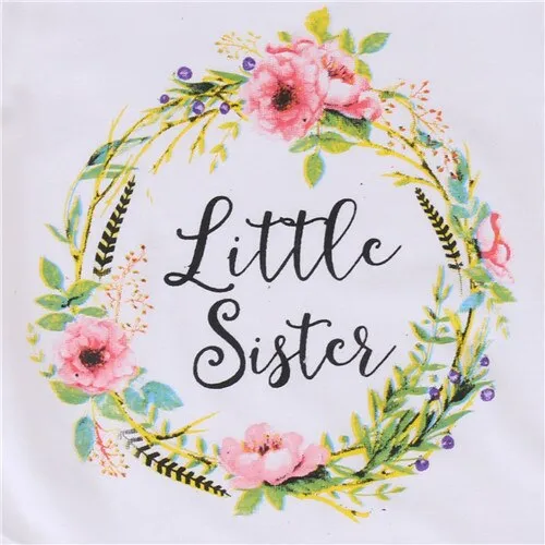 Big Sister Little Sister Matching Cotton Short Sleeve Bodysuit Baby Outfits