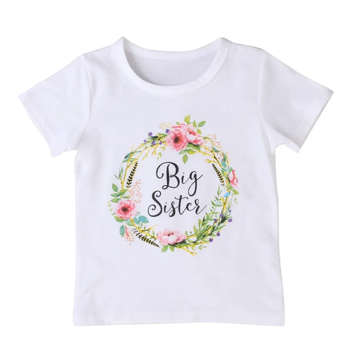 Big Sister Little Sister Matching Cotton Short Sleeve Bodysuit Baby Outfits