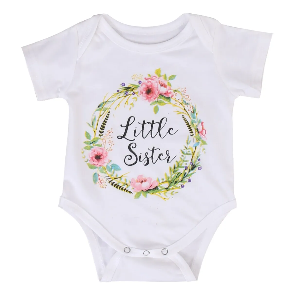 Big Sister Little Sister Matching Cotton Short Sleeve Bodysuit Baby Outfits