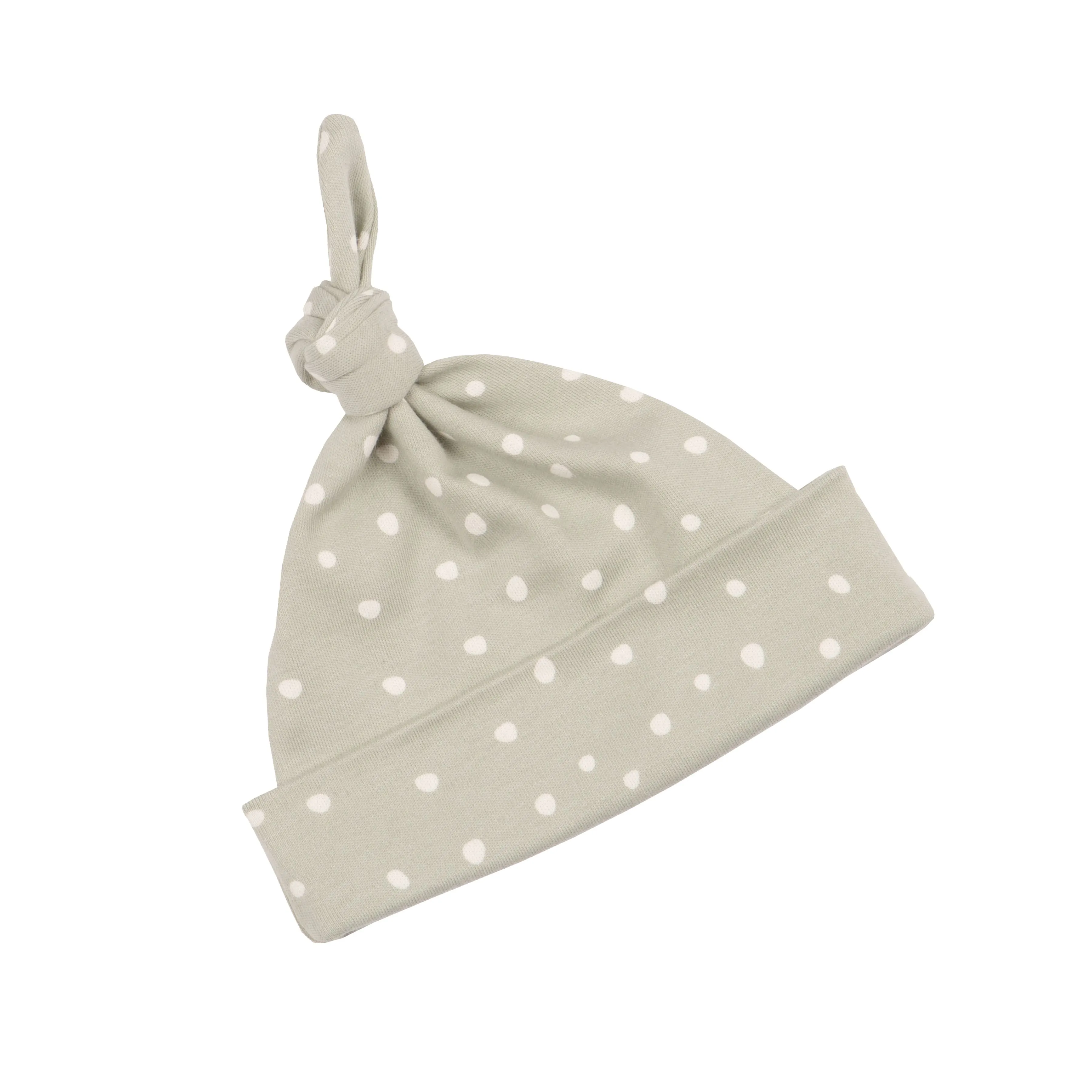 Bob & Blossom | Baby Hats | Moss Grey & White Spot
