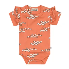 Bodysuit Shortsleeve Waves Orange