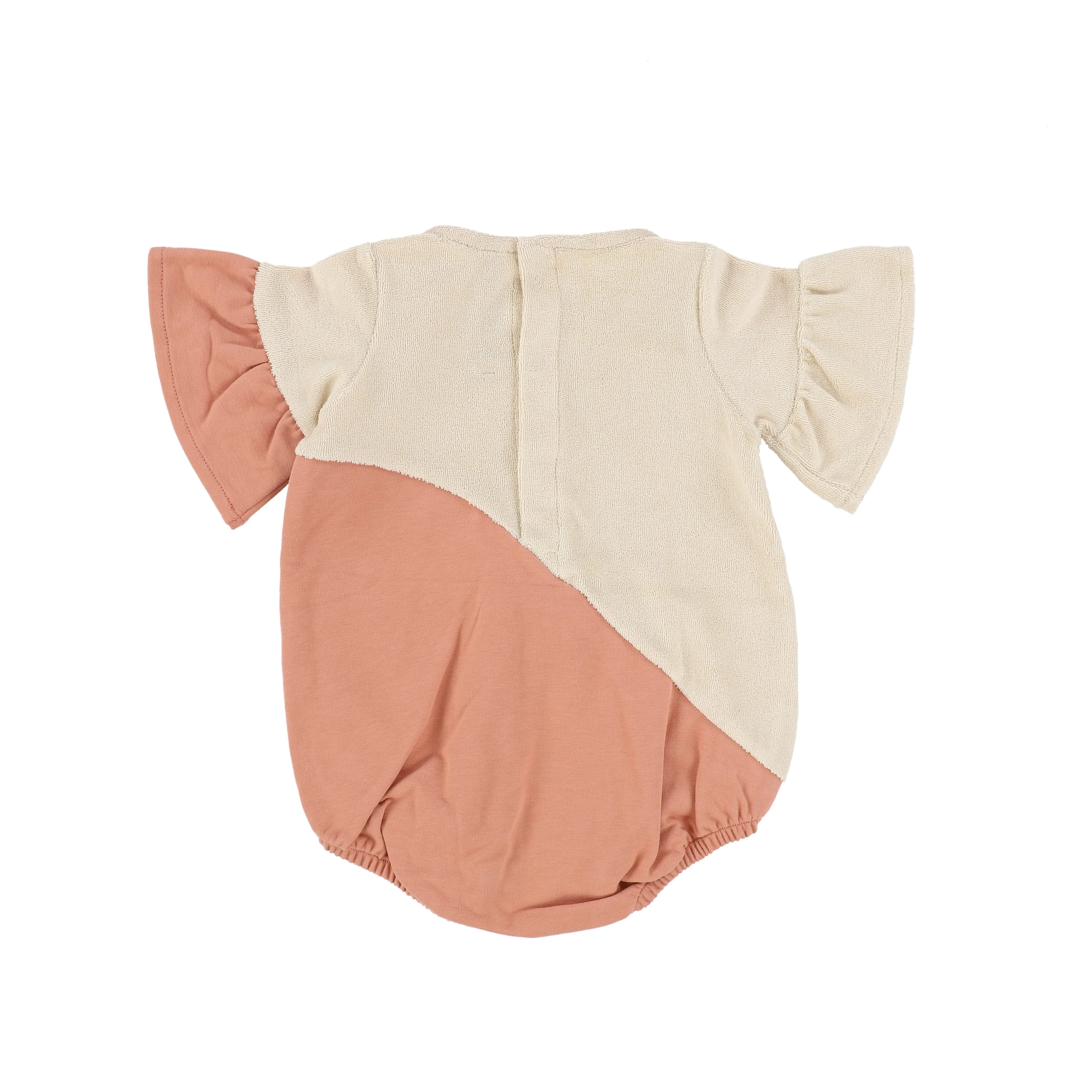 BONNIE AND THE GANG CORAL/CREAM ROMPER [Final Sale]