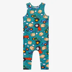 Boy's Bamboo Basic Racerback Romper - Roberts (Trucks)