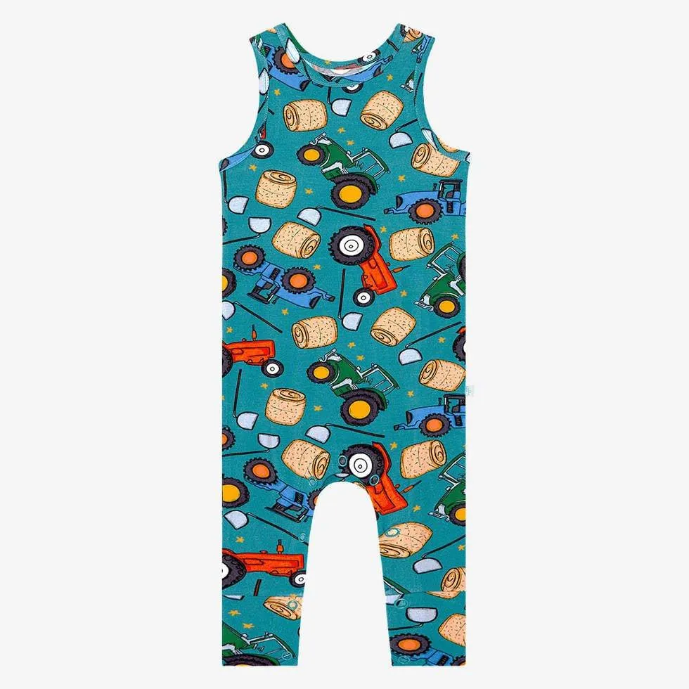 Boy's Bamboo Basic Racerback Romper - Roberts (Trucks)
