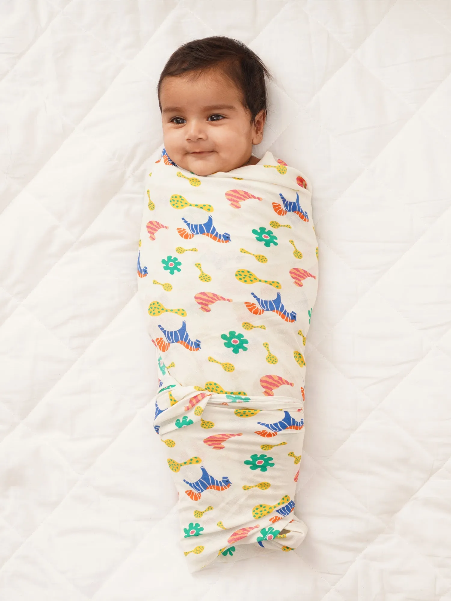 Colourful Dreams Cotton Muslin Swaddle Wrap for New Born (Pack of 2)