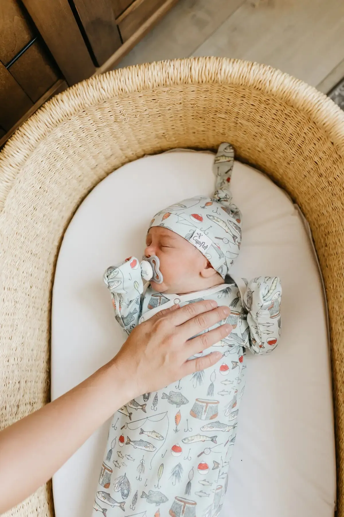 Copper Pearl Newborn Knotted Gown / Trout