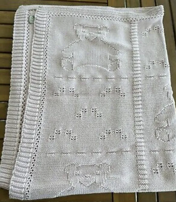 Cotton Blanket White Bear