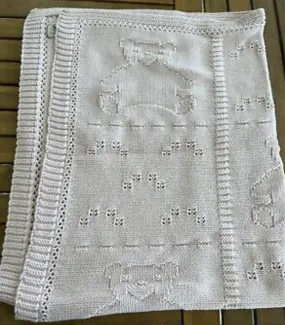 Cotton Blanket White Bear