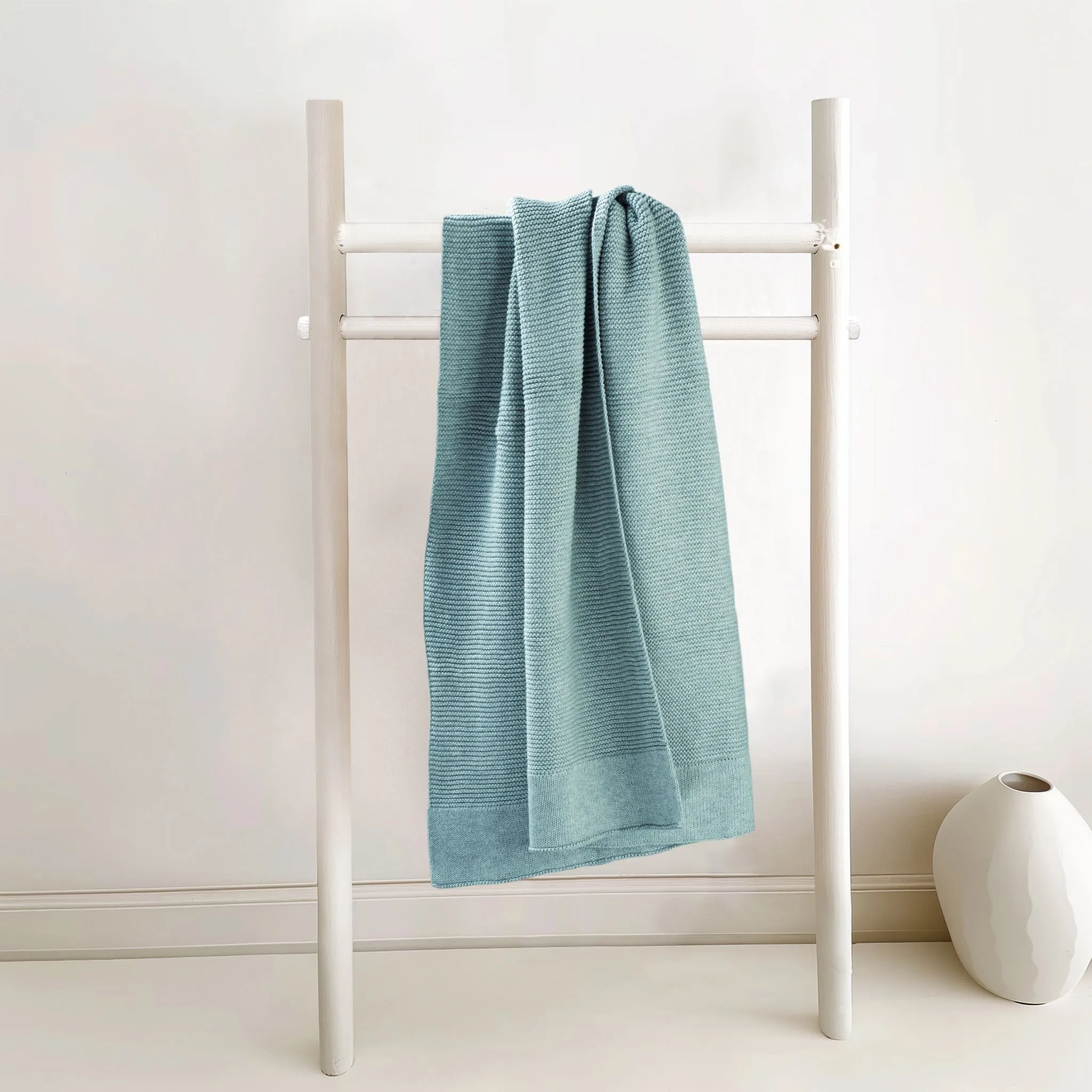Cotton Classic Knit Baby Blanket | Mantis Green