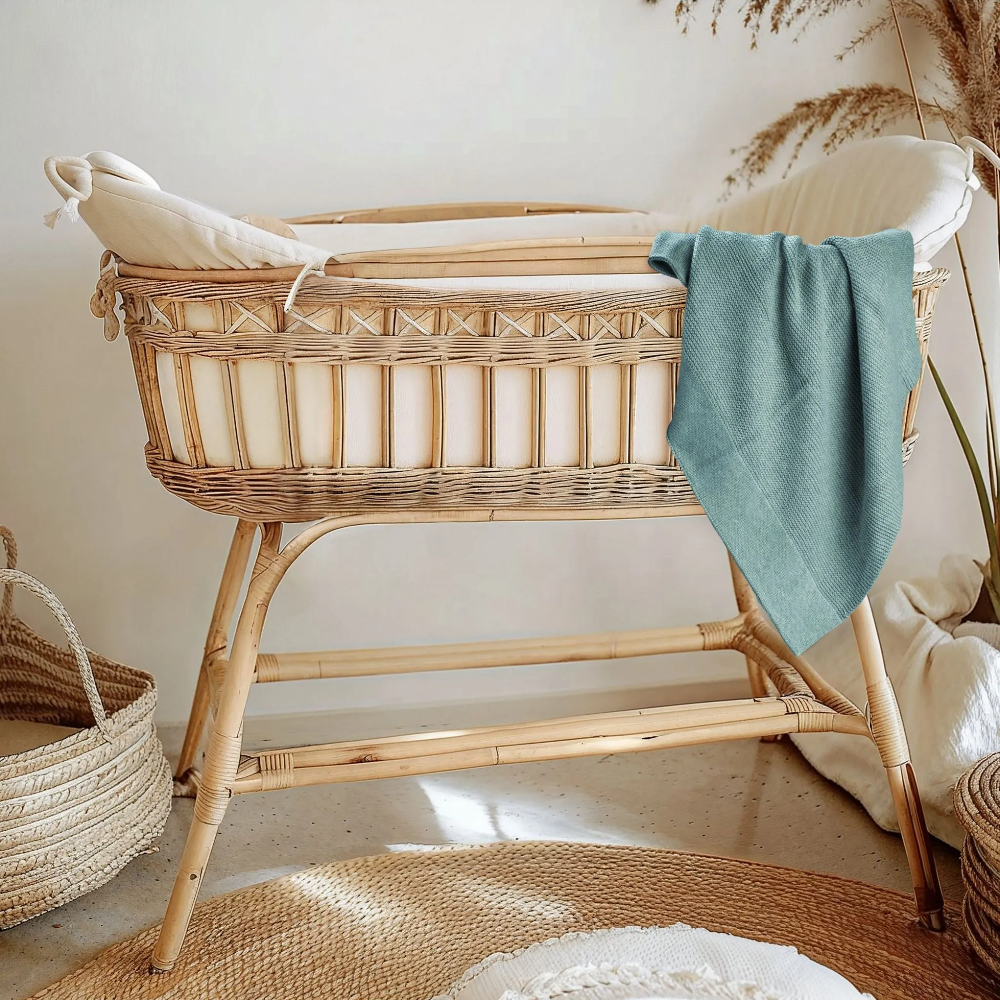 Cotton Classic Knit Baby Blanket | Mantis Green