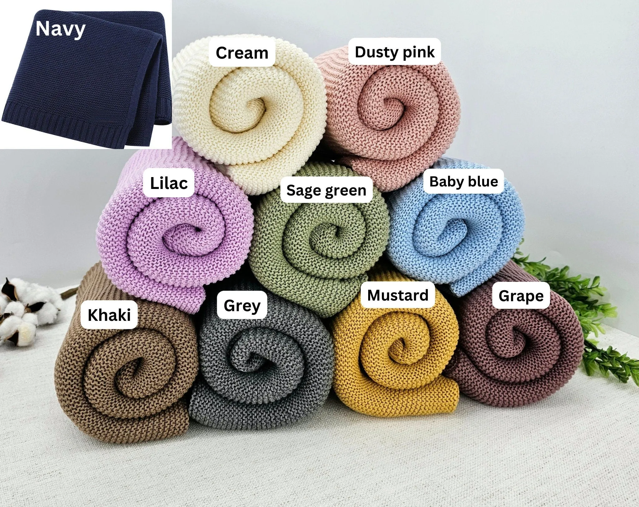 Custom Embroidered Baby Blanket Embroidered Name, Stroller Blanket, Newborn Baby Gift, Soft Breathable Cotton Knit, Newborn Gift, Custom Baby Blanket