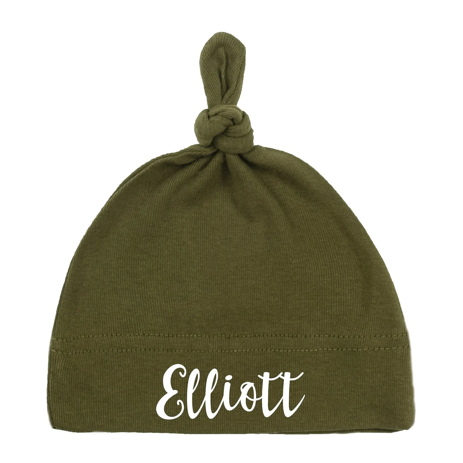 Custom Name Baby Hat w/ Adjustable Top Knot