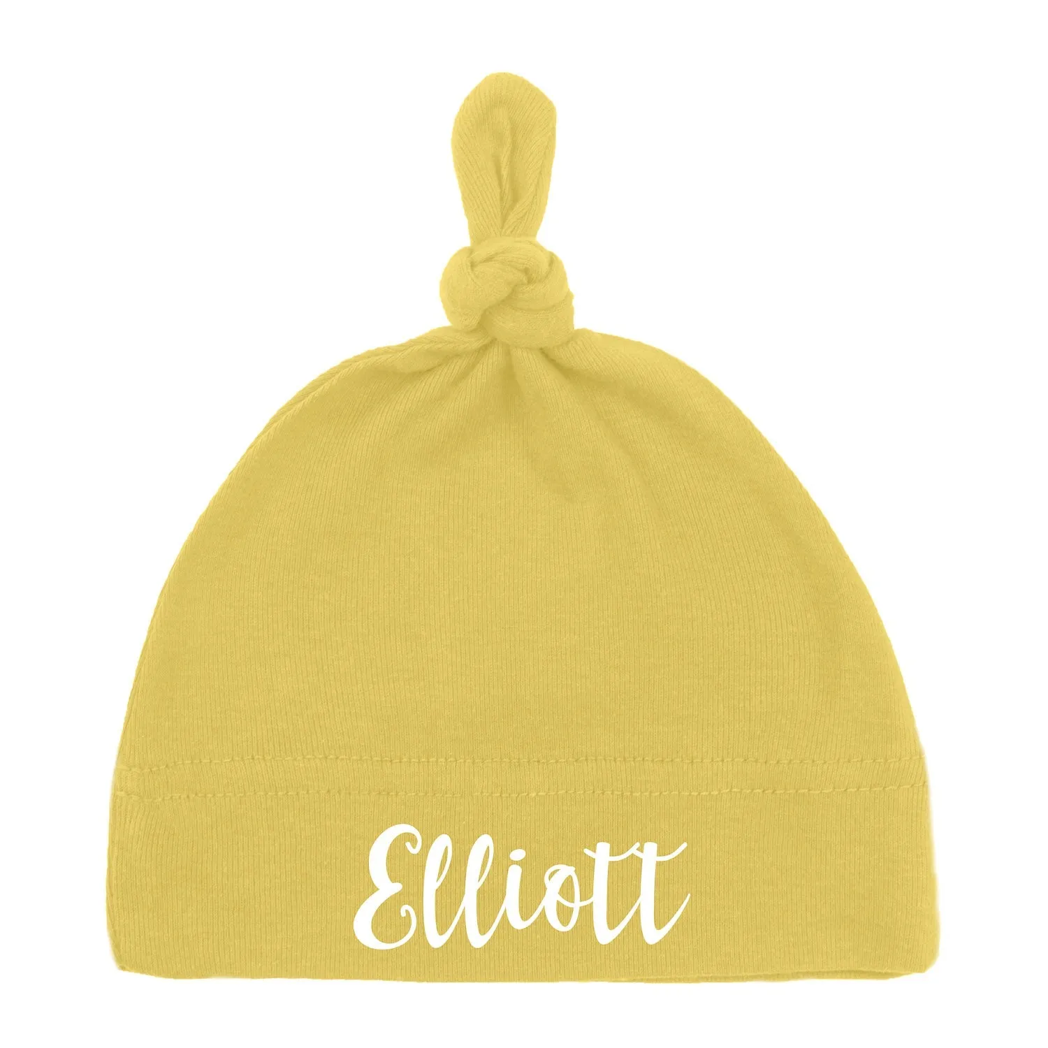 Custom Name Baby Hat w/ Adjustable Top Knot