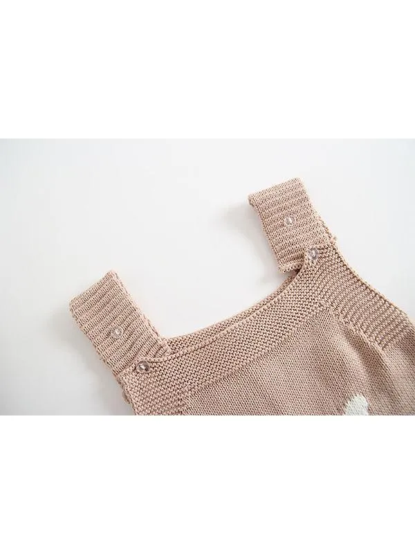 Cute Rabbit Romper Knitted Cotton Baby Suspender Jumpsuit Daily New