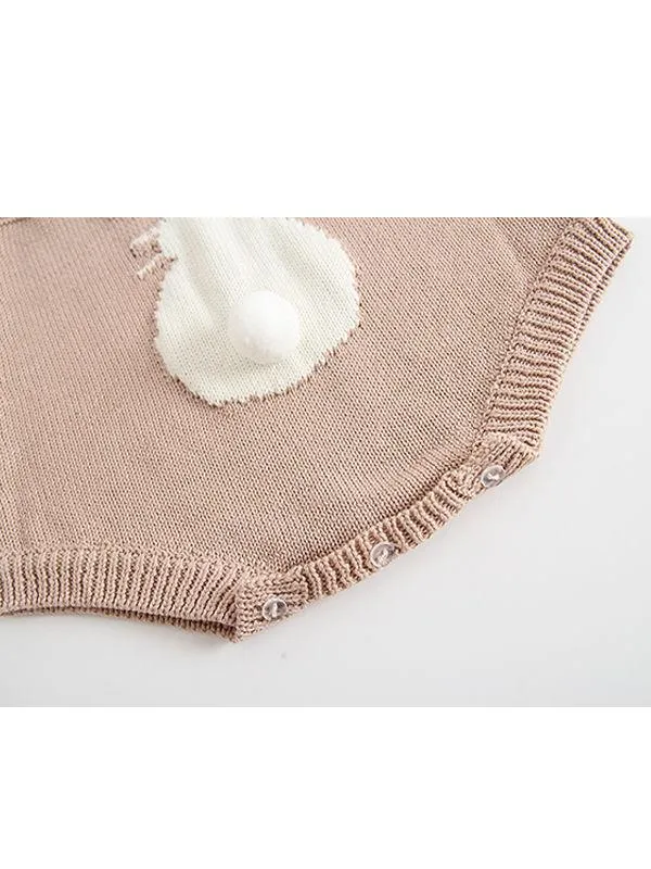 Cute Rabbit Romper Knitted Cotton Baby Suspender Jumpsuit Daily New