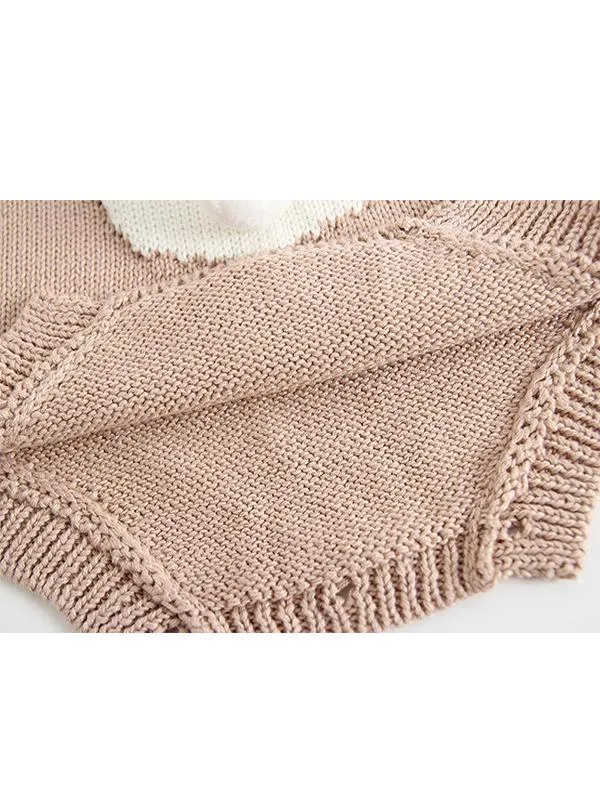 Cute Rabbit Romper Knitted Cotton Baby Suspender Jumpsuit Daily New