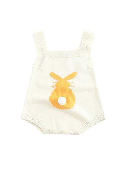 Cute Rabbit Romper Knitted Cotton Baby Suspender Jumpsuit Daily New
