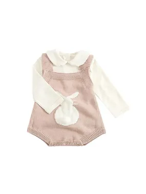 Cute Rabbit Romper Knitted Cotton Baby Suspender Jumpsuit Daily New