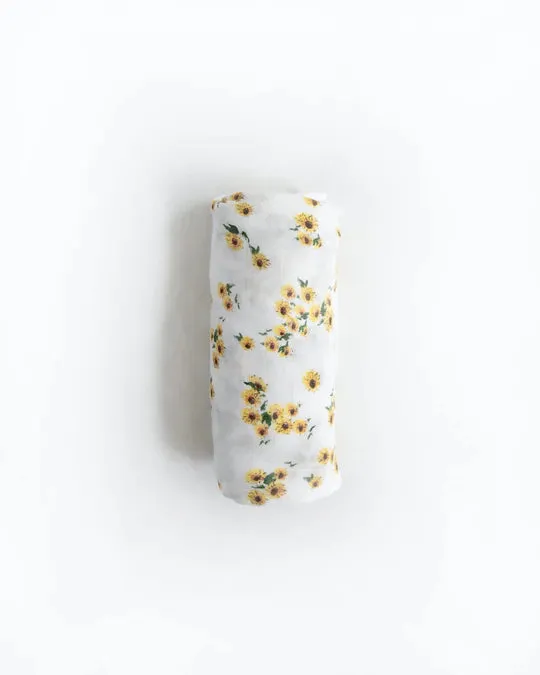 DELUXE MUSLIN SWADDLE BLANKET - DITSY SUNFLOWER