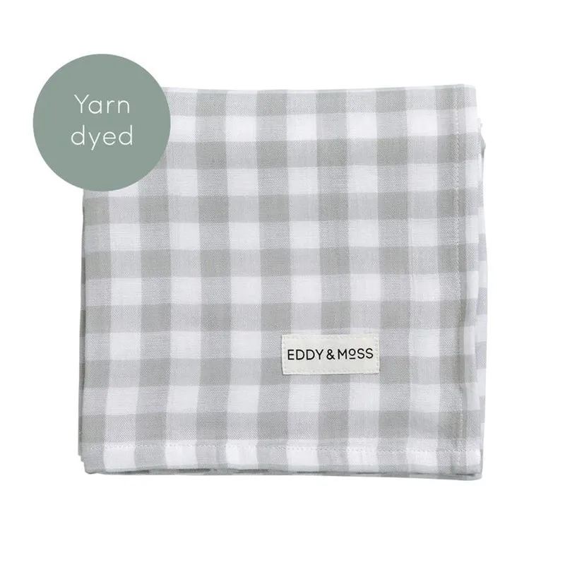 Eddy & Moss - Swaddle Wrap - Gingham Fog