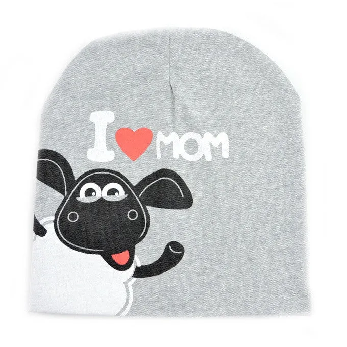 Fashion Autumn baby cap knitted warm cotton toddler beanie Cute kids girl boy I LOVE PAPA MAMA print kid hats 1-3 years old
