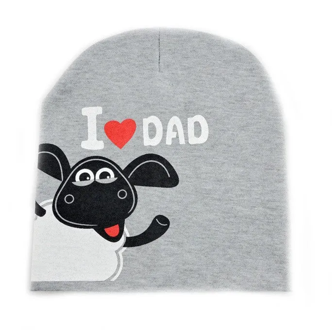 Fashion Autumn baby cap knitted warm cotton toddler beanie Cute kids girl boy I LOVE PAPA MAMA print kid hats 1-3 years old