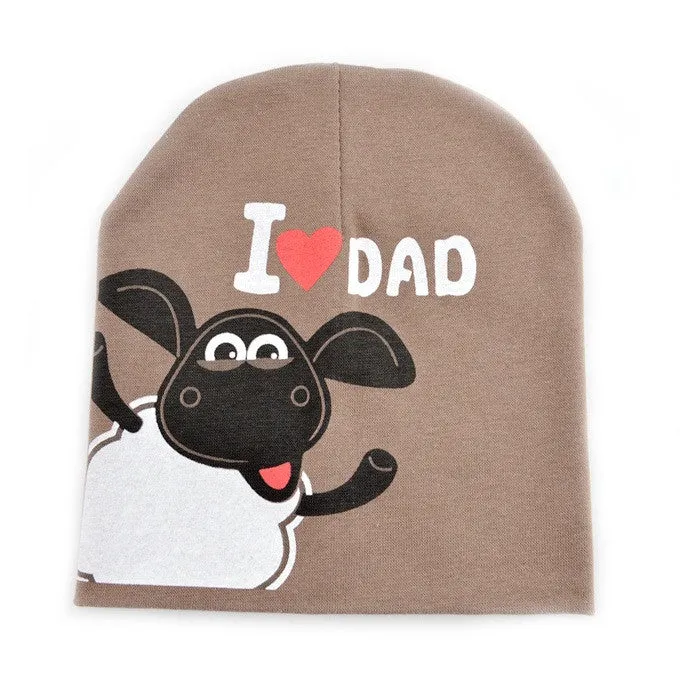 Fashion Autumn baby cap knitted warm cotton toddler beanie Cute kids girl boy I LOVE PAPA MAMA print kid hats 1-3 years old