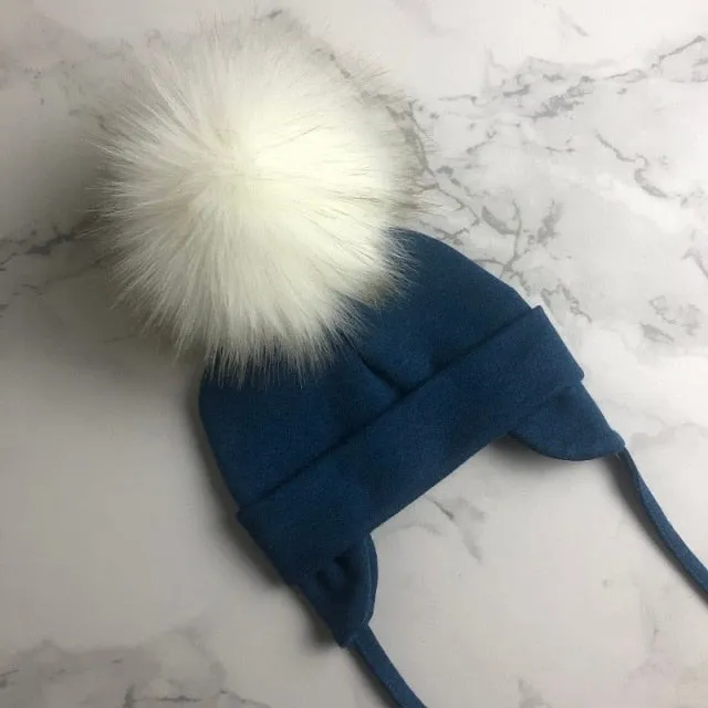 Faux Fur Pompom Beanie
