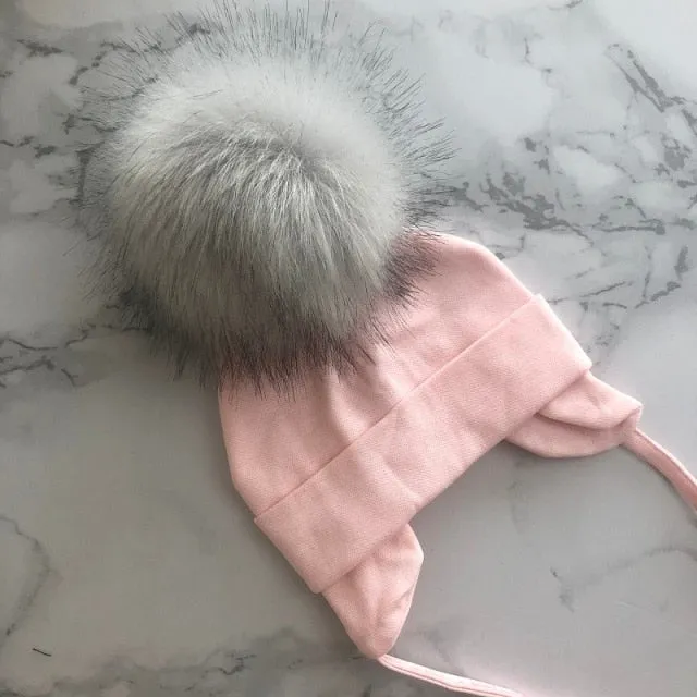 Faux Fur Pompom Beanie